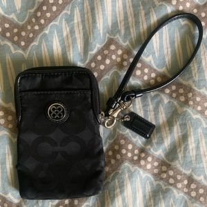 Coach wristlet wallet/phone case - black